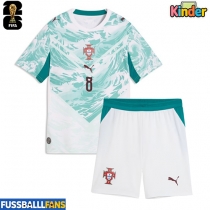 Portugal Bruno Fernandes #8 Auswärts Trikotsatz Kinder EM 2024 Kurzarm (+ Kurze Hosen)